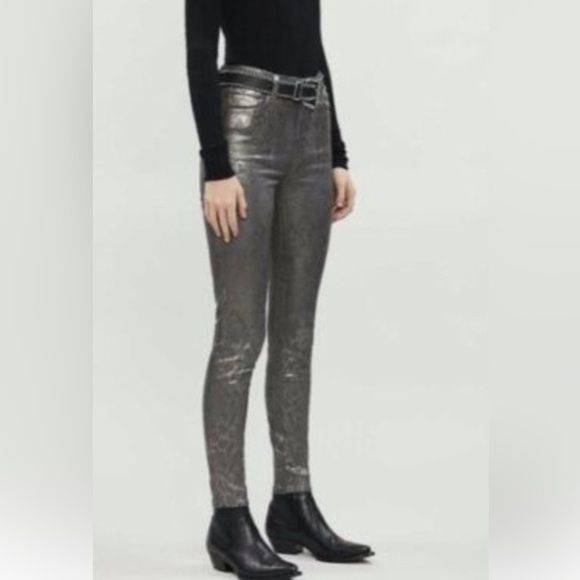 NWT J Brand LEENAH High-Rise Ankle Skinny Photo Ready Python Silver / 29 - Picture 3 of 11